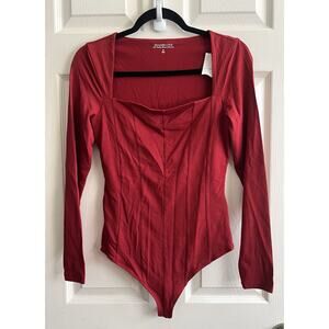 ABERCROMBIE & FITCH A&F Modal-Blend Collection Square Neck Bodysuit Sz M NWT